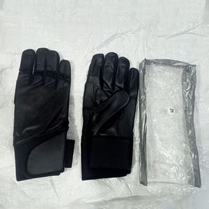 Gants de frappeur de baseball en cuir de haute qualité 100% légers et durables de couleur noire sur mesure pour l'entraînement sportif lourd - Product Image 4