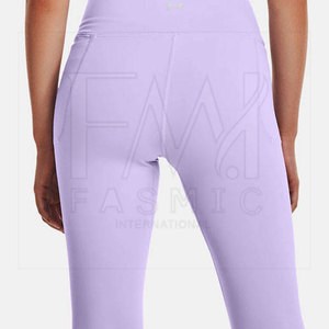 กางเกงเลกกิ้งเอวกลางบางสำหรับผู้หญิงสีทึบออกแบบออกกำลังกายระบายอากาศได้ดี - Product Image 5