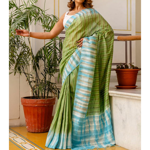 Sari de Verano para Mujer, para Bodas y Fiestas, Personalizable, Diseño Original, Cantidad al por Mayor, Marca Privada, 100% Poliéster/Gasa - Product Image 4