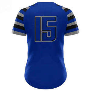 Camiseta de béisbol de dos botones de alta calidad personalizada, ropa deportiva transpirable uniforme con diseño impreso de logotipo personalizado - Product Image 5