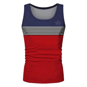 Débardeur sans manches en tricot à col rond pour homme, couleur noire, respirant, séchage rapide, rayé, pour le sport et la remise en forme - Product Image 2