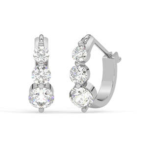 NOVAMART Fine 925 Sterling <b>Silver</b> <b>Drop</b> <b>Earrings</b> 3 Stones Hoop Huggies Bali Style Rose Gold 14K/18K Hook Trendy Jewelry Main Whol - Product Image 1