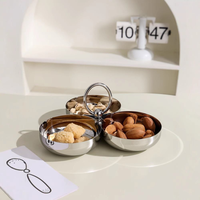 Ensemble de trois bols en métal écologiques de style européen, plateau à thé personnalisé, table basse pour la maison, plateau à fruits pour les fêtes