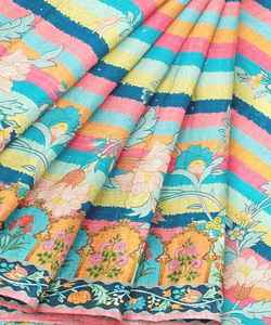 El último nuevo diseñador de fiesta y recepción, Sari de trabajo de bordado multicolor con blusa sin costuras en Ropa Étnica étnica - Product Image 5