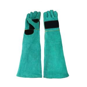 Guantes de cuero personalizables de 14 pulgadas, manga larga resistente al calor para gas Mig, uso diario, barbacoa, chimenea, exterior, respetuosos con el medio ambiente - Product Image 2