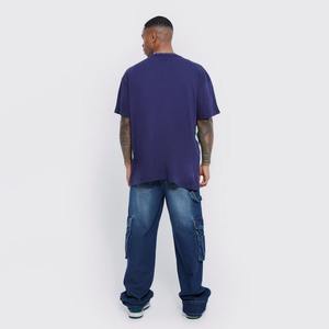 Camiseta de tela de lona de secado rápido transpirable personalizable de Color sólido de algodón de alta calidad para hombre con ropa de calle pesada - Product Image 6