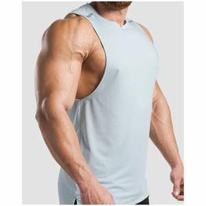 Débardeur de sport d'été pour hommes Débardeur à col en U à séchage rapide Débardeur en tissu côtelé pour hommes Débardeur d'extérieur Fitness sans manches - Product Image 3