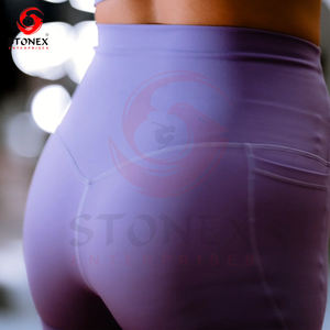 Pantalones cortos de gimnasio para mujer, pantalones cortos de entrenamiento elásticos de cintura alta para mujer - Product Image 3