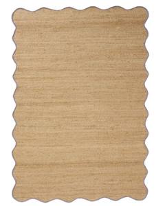 Handwoven Natural <b>Jute</b> <b>Rug</b> with Scalloped Edges | Eco Friendly Rectangular Floor Carpet for Living Room Bedroom Home Decor - Product Image 2