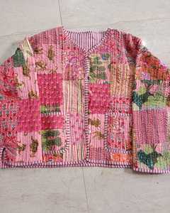 แจ็กเก็ต Kantha โบฮีเมียนแบบกลับด้านได้สำหรับผู้หญิงเสื้อโค้ทผ้าฝ้ายสำหรับฤดูใบไม้ร่วงฤดูหนาว - Product Image 2