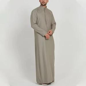 Nouvelle arrivée, thobe de haute qualité et douce pour hommes, manches longues, vêtement musulman traditionnel avec col saoudien, jubba thobe privé - Product Image 5