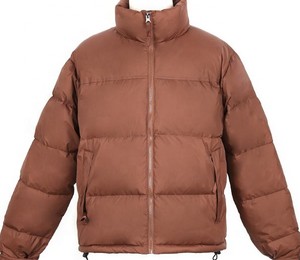 Custom Men's <b>Thin</b> Padded Winter <b>Puffer</b> <b>Jacket</b> 100% Polyester Eco-friendly High Quality High Street Fashion Oversized Fit Stand - Product Image 1