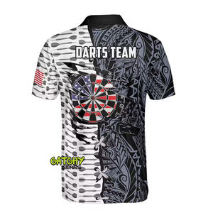 Polos unisexes à sublimation personnalisée, design gratuit, vêtements de sport d'équipe pour adultes imprimés sur tissu en polyester - Product Image 6
