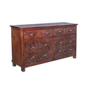 Antique mộc mạc giao diện điều khiển tủ Chất lượng cao Rắn khai hoang gỗ tự nhiên chạm khắc thiết kế truyền thống tiết kiệm không gian đồ nội thất nhà - Product Image 1