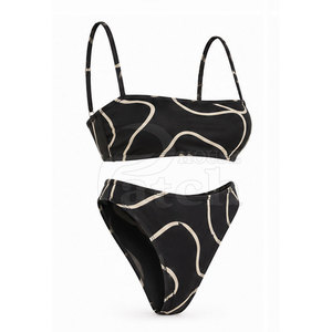 Ensemble bikini deux pièces moderne pour femme, maillot de bain tendance, bas de maillot en tissu confortable, idéal pour les vacances à la plage et les tenues d'été à la piscine - Product Image 3