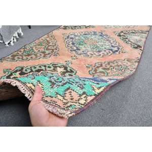 พรมตุรกีโบราณลายหญ้าทะเลขน3x12ft สีเขียวสีเบจสำหรับวัยรุ่นในบ้านห้องนั่งเล่นทรงสี่เหลี่ยมผืนผ้าดีไซน์โถงทางเดิน - Product Image 4