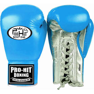 Training Wear Hot Selling Custom Logo Multicolour Durable PU Construction Intense Training Competition <b>Lace</b>-up Boxing <b>Gloves</b> - Product Image 5