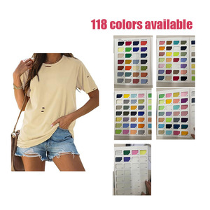 เสื้อยืดสตรีทแวร์สำหรับผู้ชายเสื้อยืดพิมพ์ลายมีรูขาดขนาดใหญ่เสื้อยืดลายกราฟิกแนวสตรีท - Product Image 5