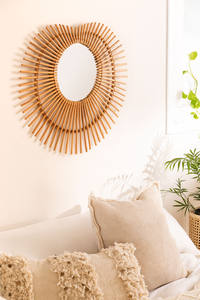 Vietrustic Vietnam Source Wall Accessories Bamboo <b>Rattan</b> <b>Mirror</b> Living Room Decor - Product Image 6