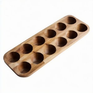 Handmade Premium Quality Mango Acacia Wood <b>Egg</b> Holder Eco-friendly 12-<b>Egg</b> <b>Storage</b> Tray for Home Kitchen Bakery Use - Product Image 4