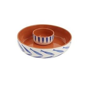 Servidor de tipo dotado con cuenco de madera de acacia, pegatina de esmalte impreso, diseño moderno, cuenco para servir y frutero para utensilios de cocina - Product Image 3