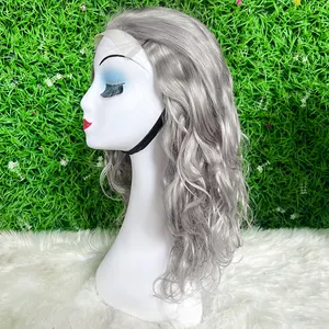 Wholesale Brazilian Virgin Human Hair Silver Gray Transparent Swiss Lace Wig ,HD Colored 13*4 Lace Front Wigs for Black Women