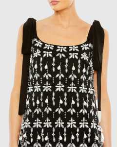 ชุดเดรสสีดำแพลตตินัมประดับด้วยลูกปัดสำหรับงานปาร์ตี้ค็อกเทลด้านหน้าโลโก้ขนาดพิเศษพลาดฟิชเชอร์1920s - Product Image 3