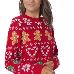 Pull en tricot Fairisle pour femme, tissu respirant de haute qualité, élégant, décontracté, chaud pour l'hiver, pour les vacances, l'été, Noël - Product Image 3