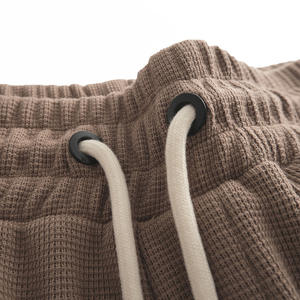 Shorts gaufrés unis pour hommes en mélange coton-polyester tricoté épais, confortables, respirants, séchage rapide, décontractés, pour la gym - Collection 2025 - Vente Flash - Product Image 6