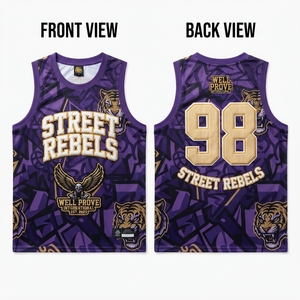 Maillot de basketball personnalisé pour homme, imprimé numériquement sur le devant, sans manches, en tissu mesh 400g, 100% polyester, bleu ciel avec empiècements rouges, séchage rapide - Product Image 5