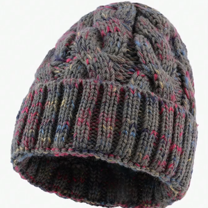 Bonnet d'hiver unisexe 100% coton avec logo personnalisé imprimé sur tout l'acrylique tricoté à revers Jacquard Bonnet pour femmes - Product Image 1