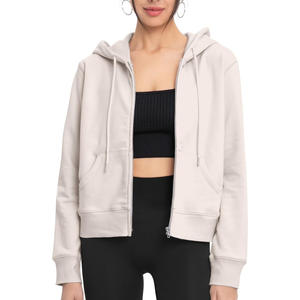 Sudadera con capucha personalizada para mujer con cremallera, ajuste OEM, tela de mezcla de algodón, Impresión de logotipo y Etiqueta Privada, ropa de calle - Product Image 1