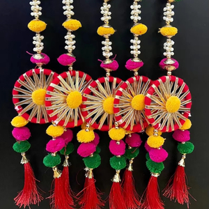 3 pies indio puerta colgante Toran decoración Haldi Mehndi Desi boda indio festivo pared colgante decorativo Puja telón de fondo para Diwali - Product Image 1