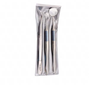 Ensemble d'examen dentaire 3 pièces Kit de diagnostic de base avec miroir, explorateur, pince, manuel certifié MOL Soins bucco-dentaires par SurgiRight - Product Image 1