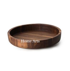Handmade Wood <b>Food</b> Serving Bowl With Spoon And Fork Round Shape Sweets Bowl From Best Exporter In India - Product Image 2