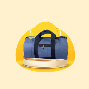 Bolsa de lona plegable de gran capacidad de cuero genuino para mujer, equipaje de viaje de lona impermeable para gimnasio - Product Image 6