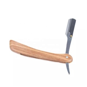 ZACHARAY INDUSTRIES-maquinilla de afeitar plegable y recta, con mango de madera, para peluquero - Product Image 1