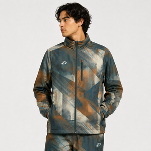OEM <b>Lightweight</b> Custom Abstract Print Windbreaker Men's <b>Jackets</b> Waterproof Full Zip Outdoor Streetwear OEM Casual Shell Coat ODM - Product Image 5