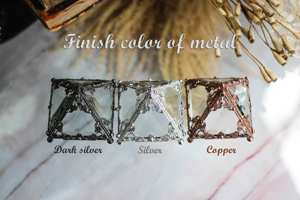 Caja de anillo de cristal con forma de pirámide, organizador de joyas hecho con vidrio y Marco de pulido de oro de Metal para compromiso de boda de cumpleaños - Product Image 3