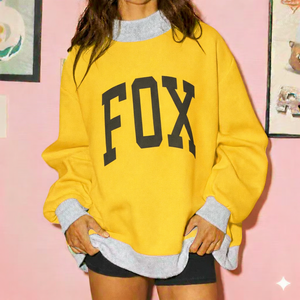 Sweat-shirt oversize à col montant pour femme, coupe décontractée, long devant, polaire, pull chaud, vêtement décontracté pour l'automne/hiver - Product Image 1