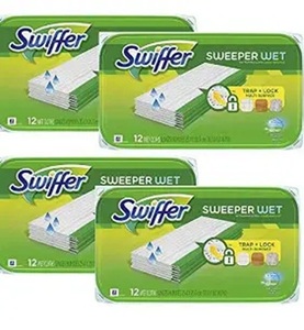Swiffer Sweep + Mop, Recharges de tampons humides, Nettoyant pour sols, Chiffons de nettoyage, Gain, Lot de 12 - Product Image 4