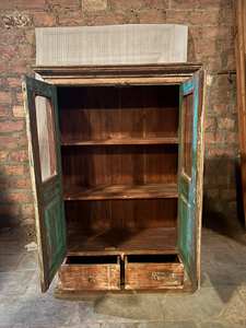 Armoire de cuisine en bois massif brun élégante de taille moyenne, style moderne, antique, luxueux, classique et vintage - Product Image 4