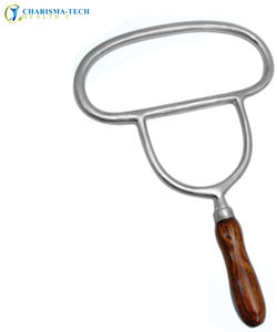 Écarteur buccal dentaire vétérinaire réutilisable en acier chromé Schulze avec manche en bois pour bovins et grands animaux - Product Image 1