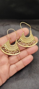 Pendientes de Estilo Vintage Chapados en Oro con Forma de Latón para Bodas, Joyería Fina para Mujer - Product Image 4