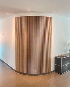 Akupanel Gỗ Và MDF Slat Sóng Hội Đồng Quản Trị Trang Trí Linh Hoạt Xoăn Uốn Cong Slat Acoustic Tường Bảng Điều Chỉnh - Product Image 5