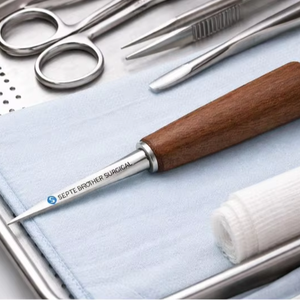 Aiguille chirurgicale en acier inoxydable avec manche en bois, instrument médical - Product Image 2