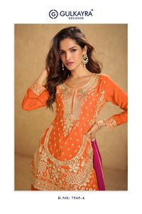 Vente chaude Chinon Avec Broderie Et Travail À La Main Salwar Costume Femme Mode Fabricant Et Fournisseur De L'Inde - Product Image 5