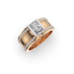 Bague rayonnante en or jaune massif 14 carats laboratoire créé bijoux de fiançailles en diamant F couleur VS1 clarté pour la fabrication de bijoux cadeau pour elle - Product Image 1