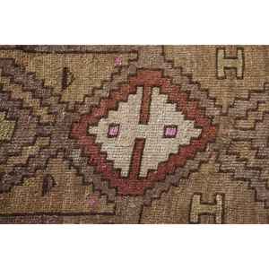 Alfombra Turca Vintage, Alfombra Decorativa de 3.2x6.4 pies, Alfombra Marroquí de Lana Marrón y Rosa - Product Image 5