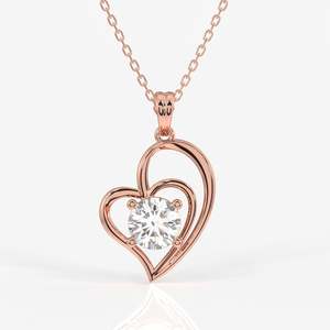 Pendentif en or 9 carats avec diamant de laboratoire taille ronde pour des cadeaux élégants - Product Image 5